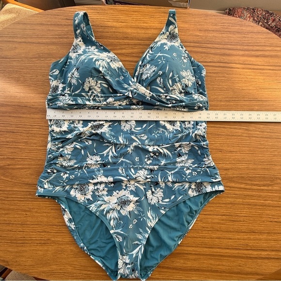 Artesands Other - Artesands One Piece Swimsuit Blue Teal Floral Women’s Size 20